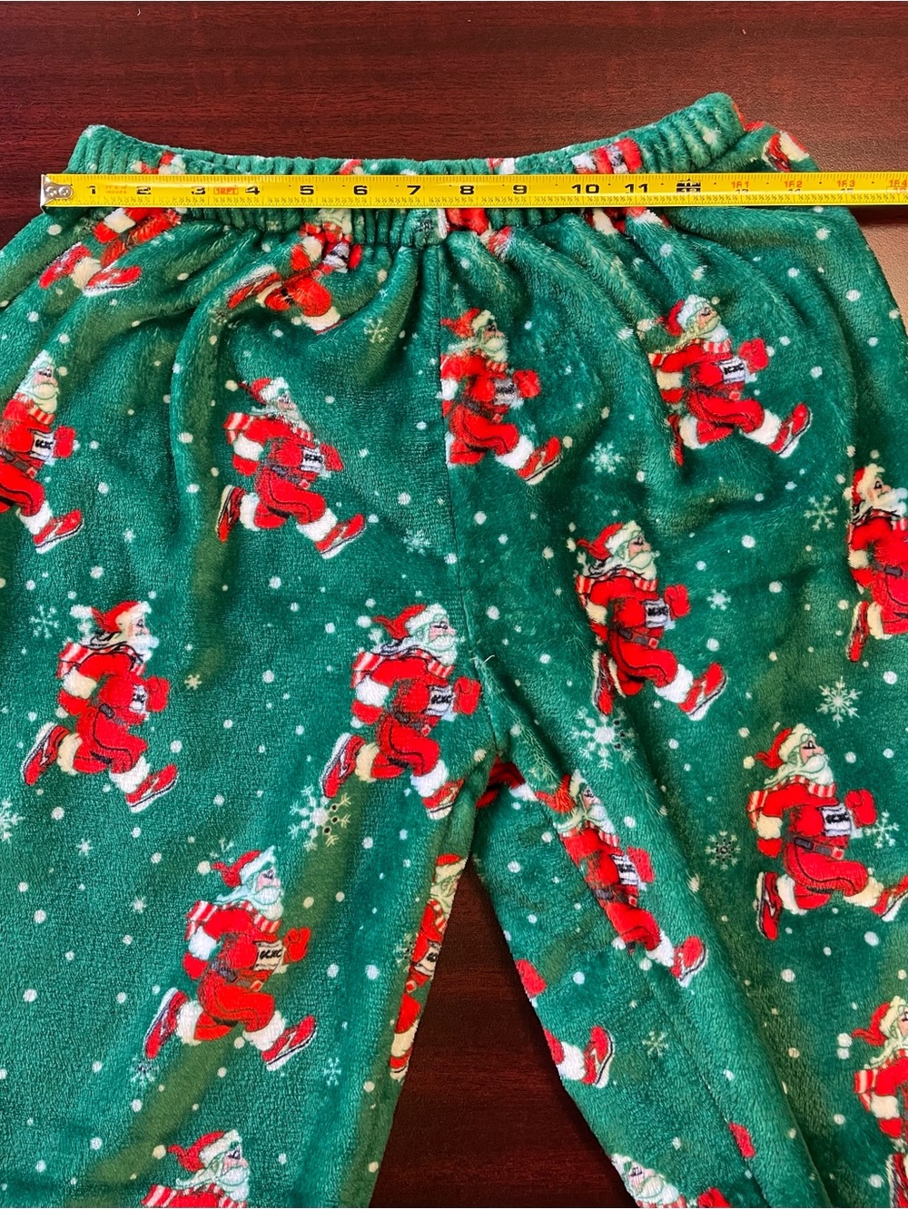 Run Santa Run 5K Plush Fleece Pajama Pants Size Small Christmas Santa Print - Picture 4 of 4